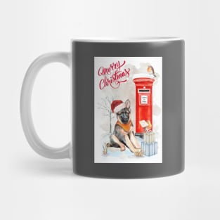 German Shepherd Merry Christmas Santa Dog Mug